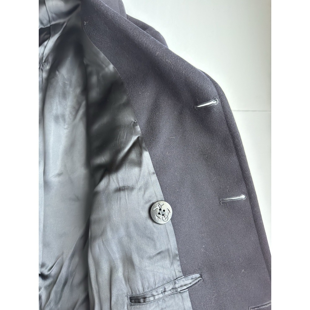 VTG U.S. Navy Mens Double Breasted 100% Wool Gold Button Peacoat Navy Blue 38XL - Picture 8 of 13
